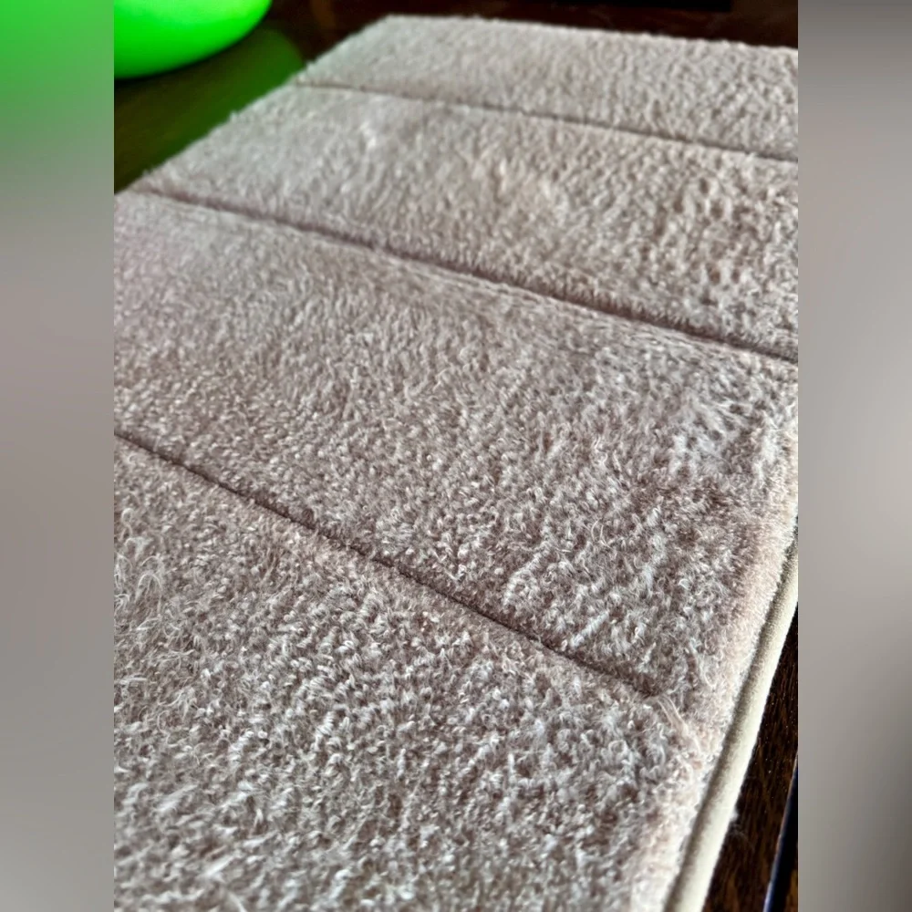 23” Microfiber Memory Foam Soft Tan Bath Mat Rug w Rubber Non-slip Back